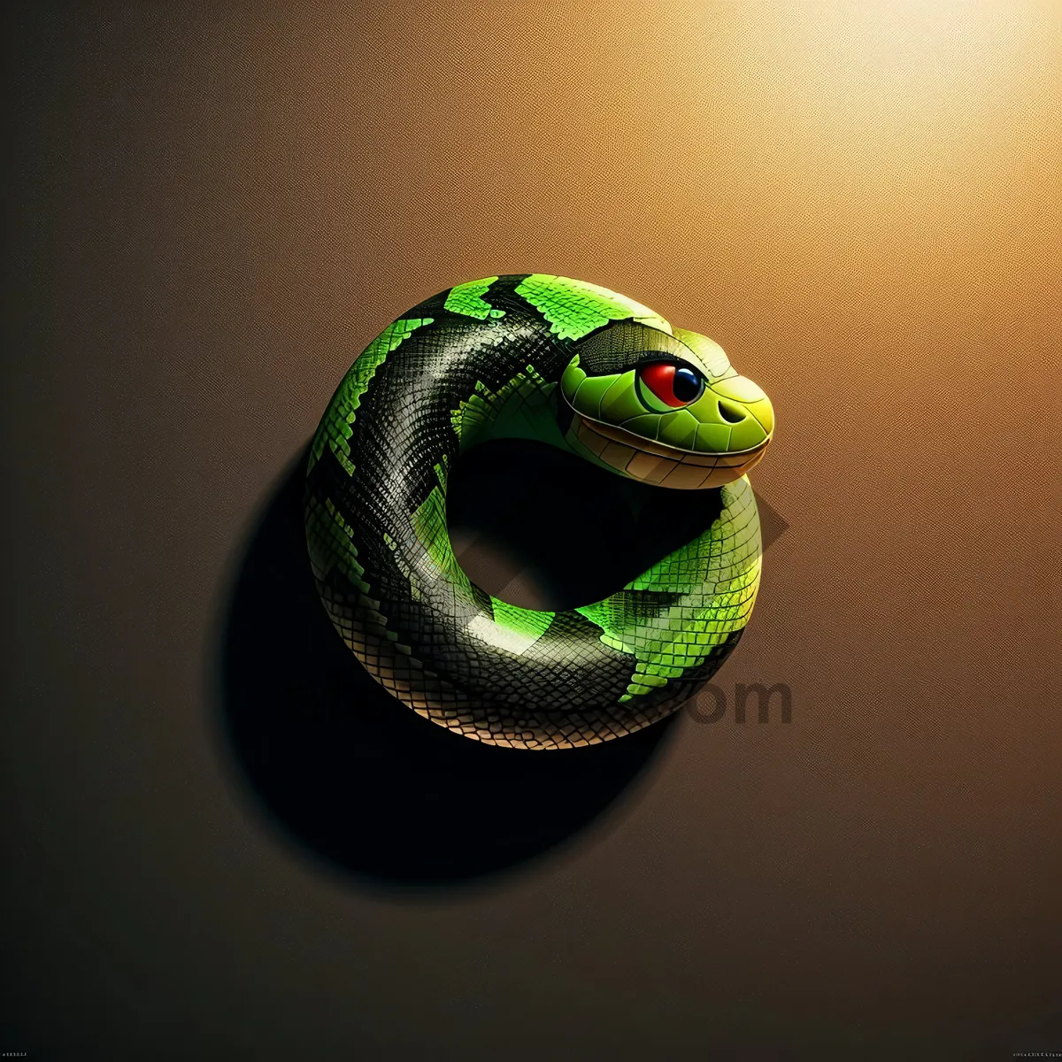 Picture of Green Vine Snake Peering Through Jungle