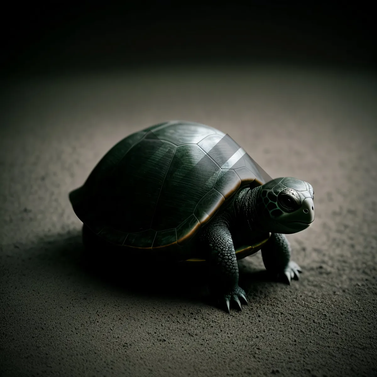 Picture of Slow-moving sea turtle with a hard shell