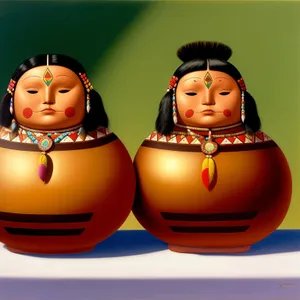 Pumpkin Toy Saltshaker Doll - Mother and Child Cartoon Souvenir