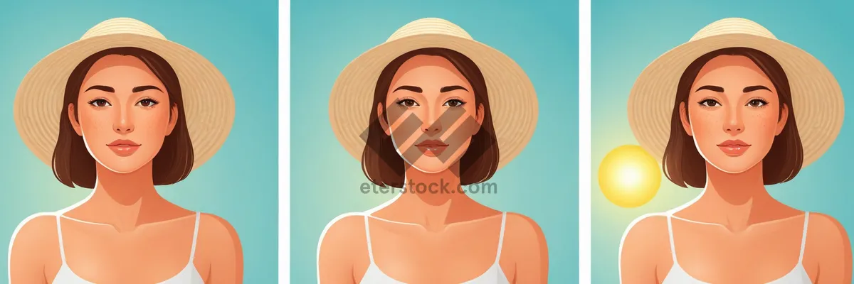 Picture of Pretty lady cartoon clip art with cutout shoulder.