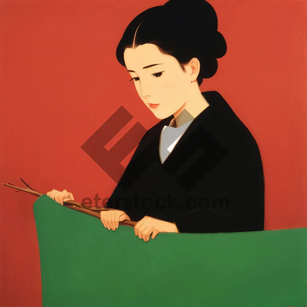 Picture of Professional Businesswoman Smiling in Smart Suit