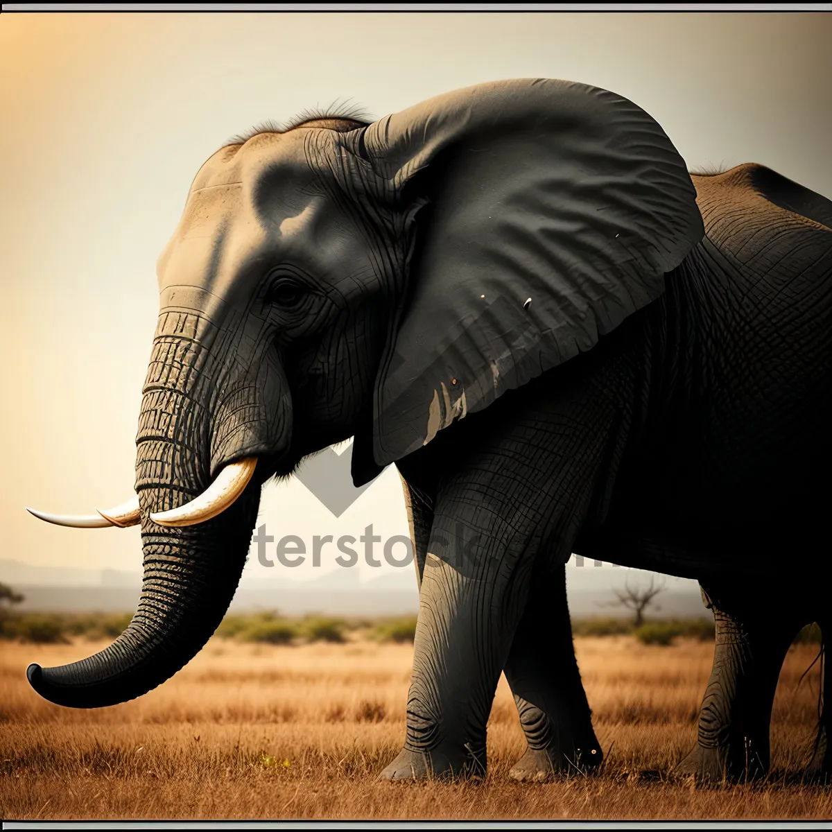 Picture of Majestic tusker roaming the African wilderness