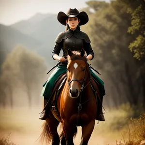 Energetic Equestrian Rider on Majestic Stallion