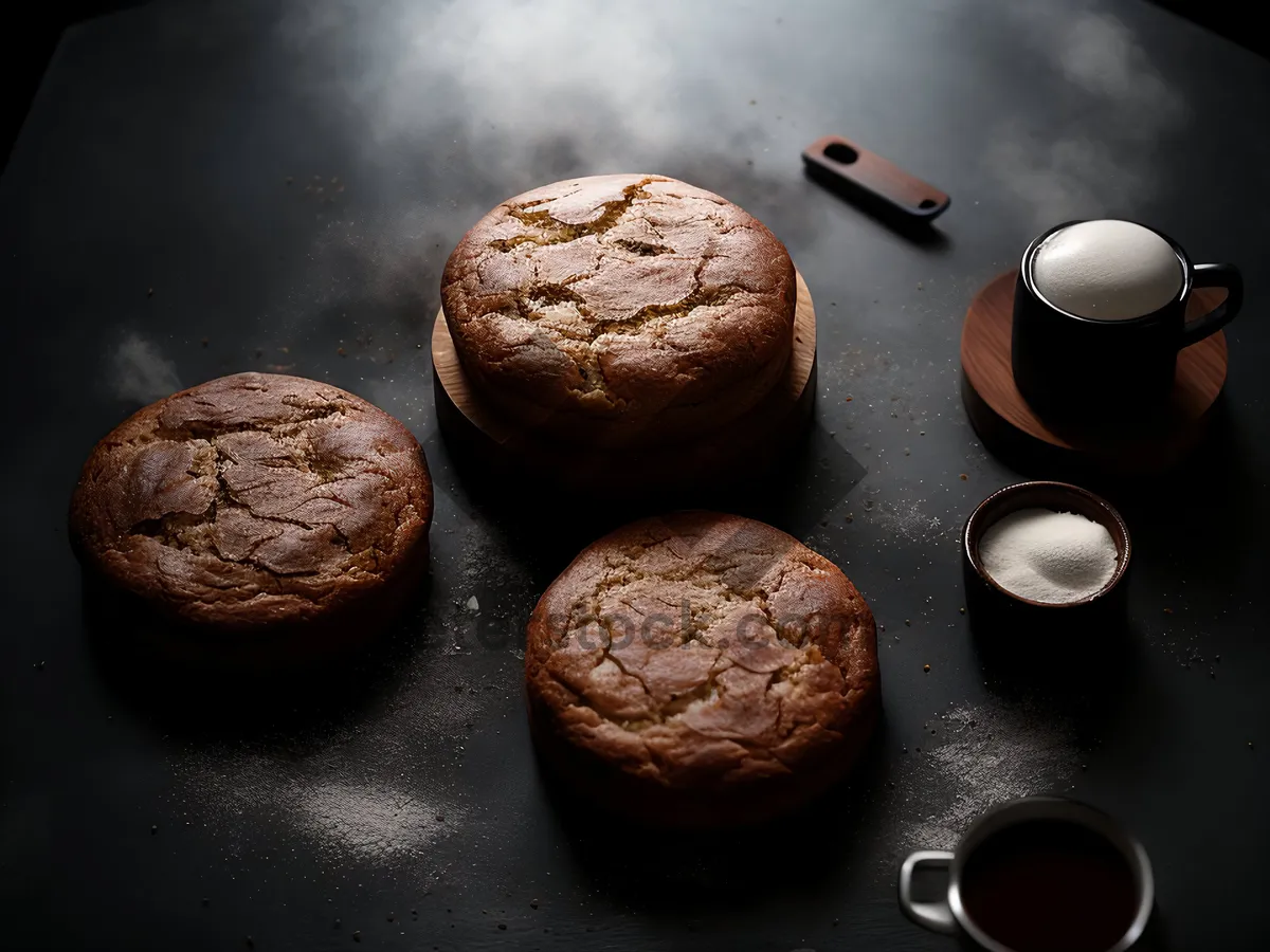 Picture of Delicious Walnut Chocolate Chip Muffin Closeup