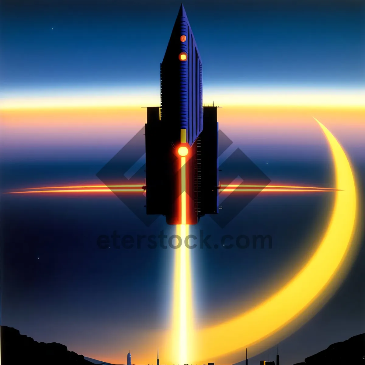 Picture of Sunset Rocket: Conveyance through Dusk Sky