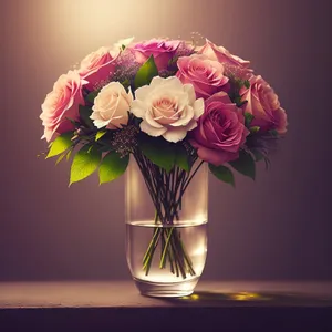 Pink Floral Vase Bouquet - Spring Blossom Arrangement