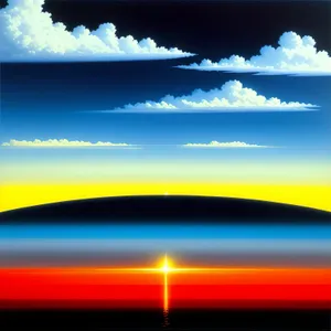 Vibrant Coastal Sunrise over Rolling Meadows