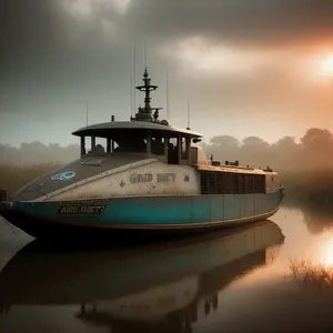 Seafaring Vessel at Tranquil Port