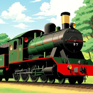 Powerful Steam Train Chugging Along Tracks