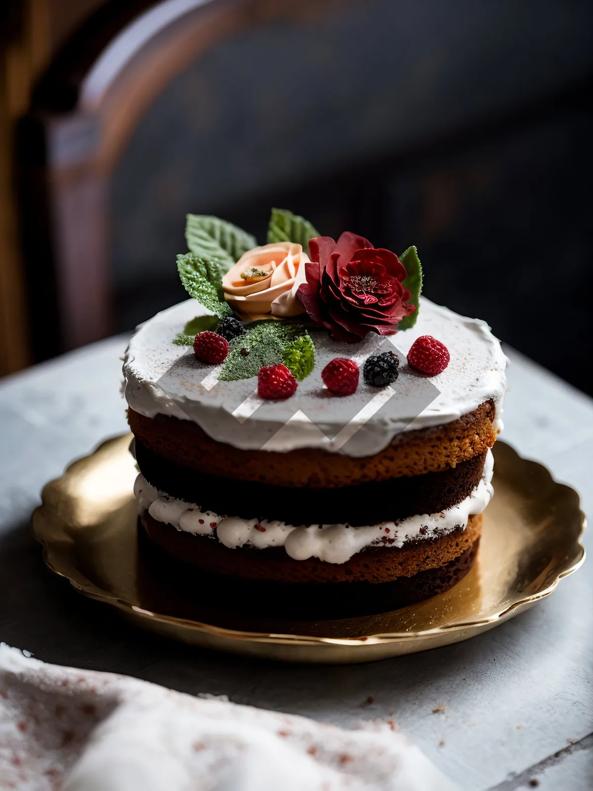 Picture of Delicious Berry Trifle with Sweet Cream and Fresh Fruit