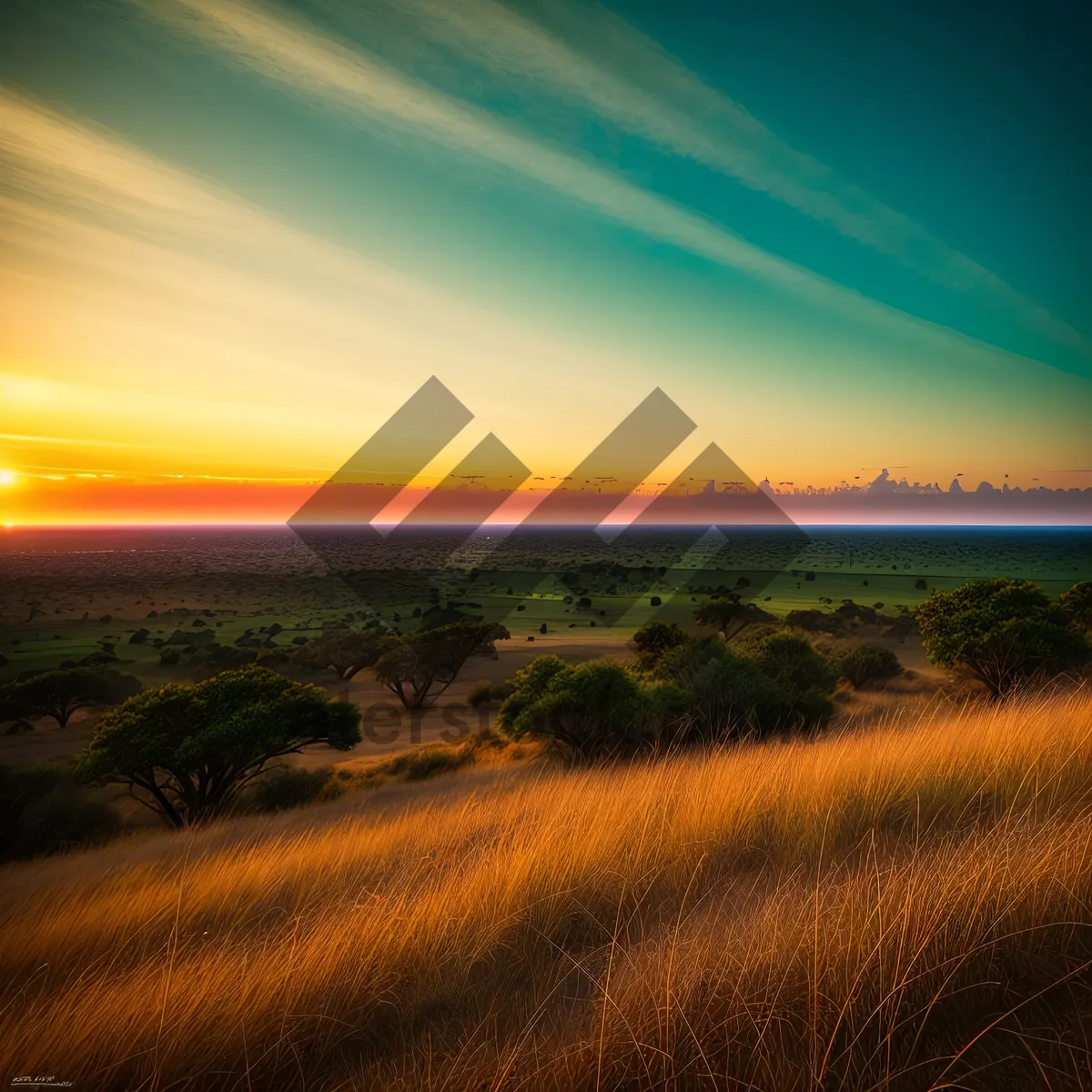 Picture of Golden Beach Horizon at Sunset - Serene Coastal Landscape