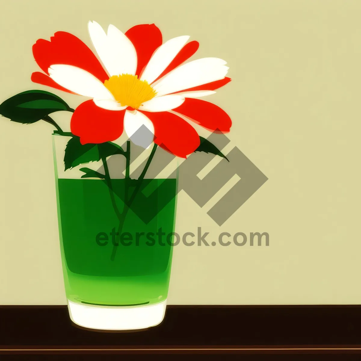 Picture of Floral Delight: Festive Vase with Ribbon