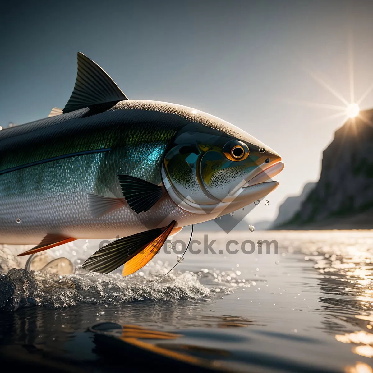 Picture of Tropical Marine Fish Swimming in Seawater