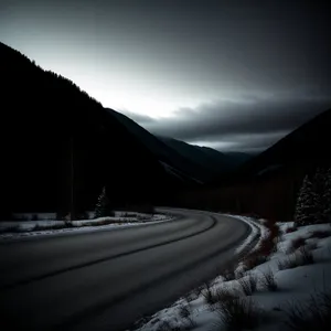 Scenic Highway Skyline at Sunset