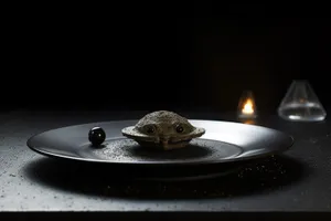 Water splashing in frying pan.