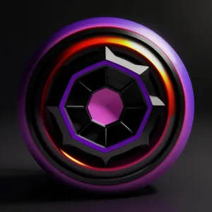 Sleek black circular glass button icon