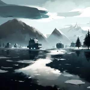 Majestic Warship Sailing in Vast Seas
