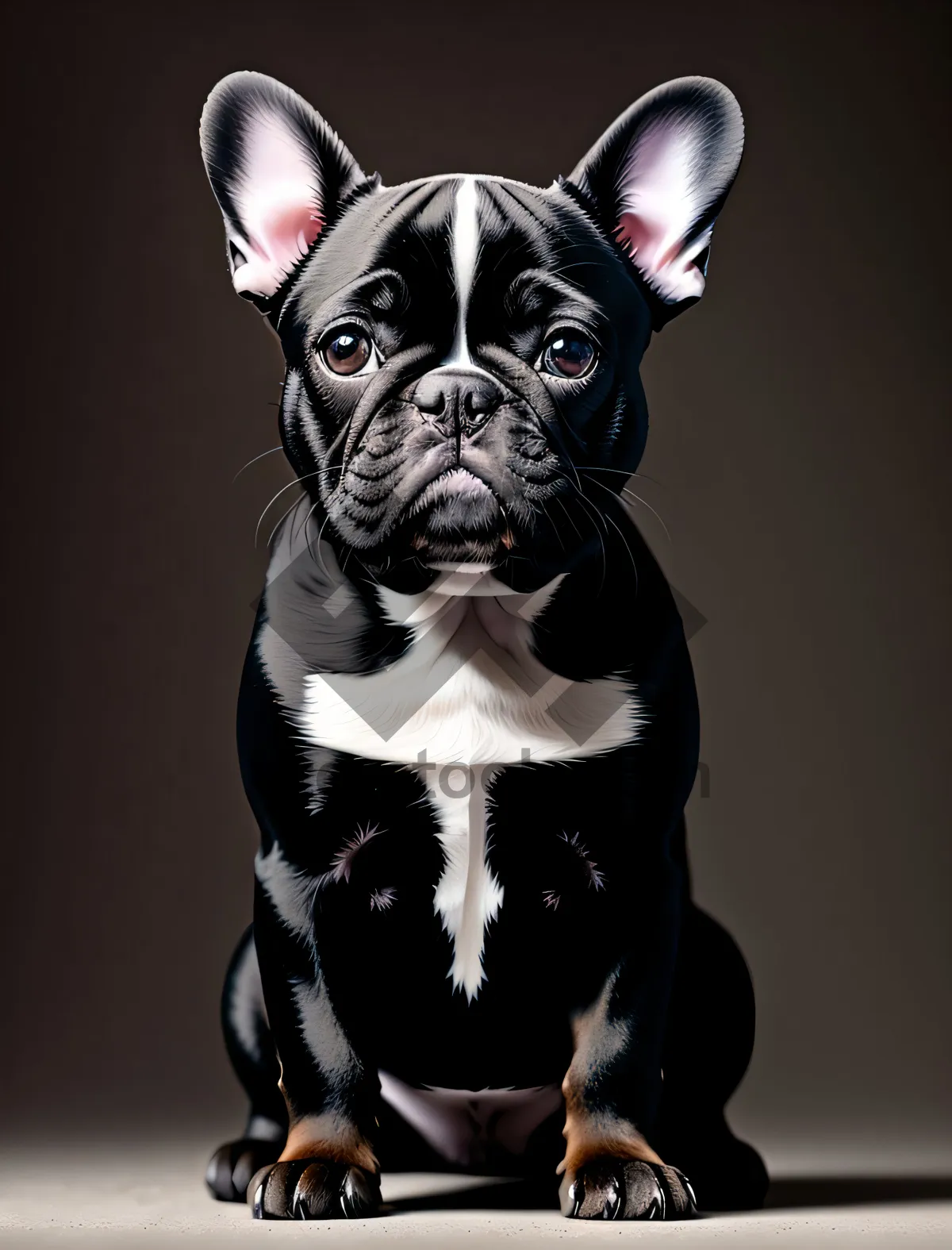 Picture of Cute Bulldog Terrier Puppy with Wrinkles
