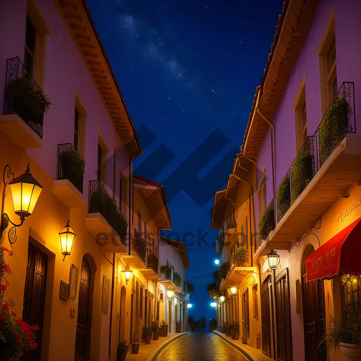 Picture of Nighttime view of historic cathedral in the city