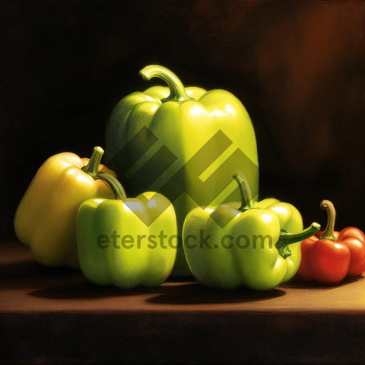 Picture of Colorful Fresh Bell Peppers and Apples Salad