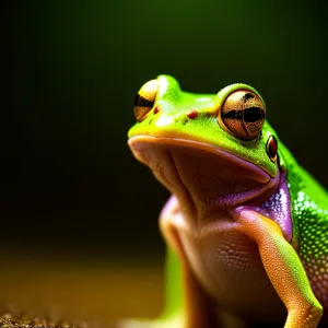 Eyed Tree Frog with Bulging Orange Eyes