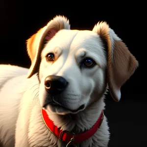 Golden Retriever Puppy: Adorable Canine Companion in Studio Portrait