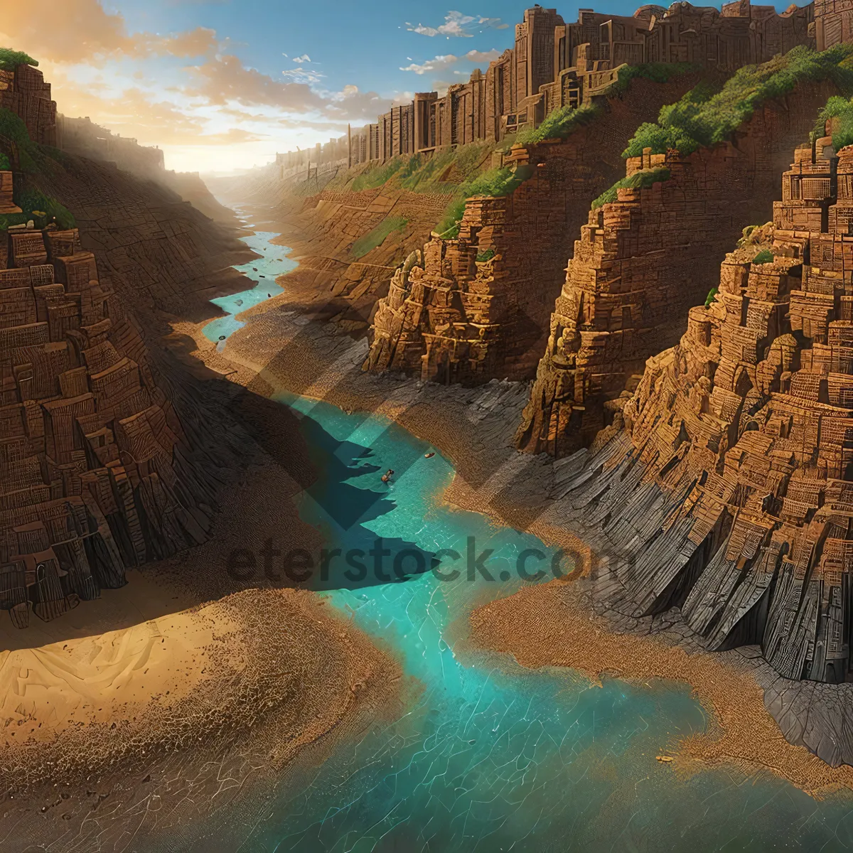 Picture of Scenic Canyon Landscape - Majestic Beauty Amidst Southwest Wilderness