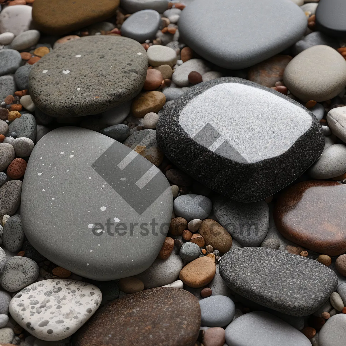 Picture of Beach stone texture background with pebbles and rocks.