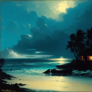 Sunset serenity on a tropical beach