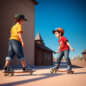 Skateboarder's Thrilling Silhouette in Action