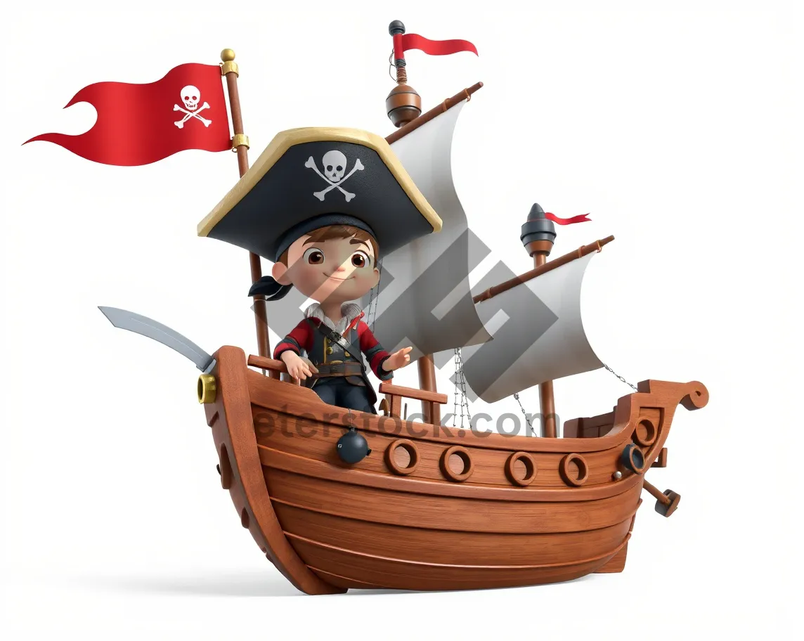 Picture of Pirate Cartoon Silhouette with Hat