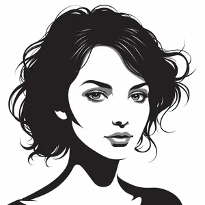 Black Cartoon Haircut Design Art Drawing