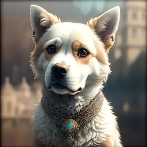 Adorable Brown Shepherd Dog - Loyal Canine Companion on Leash