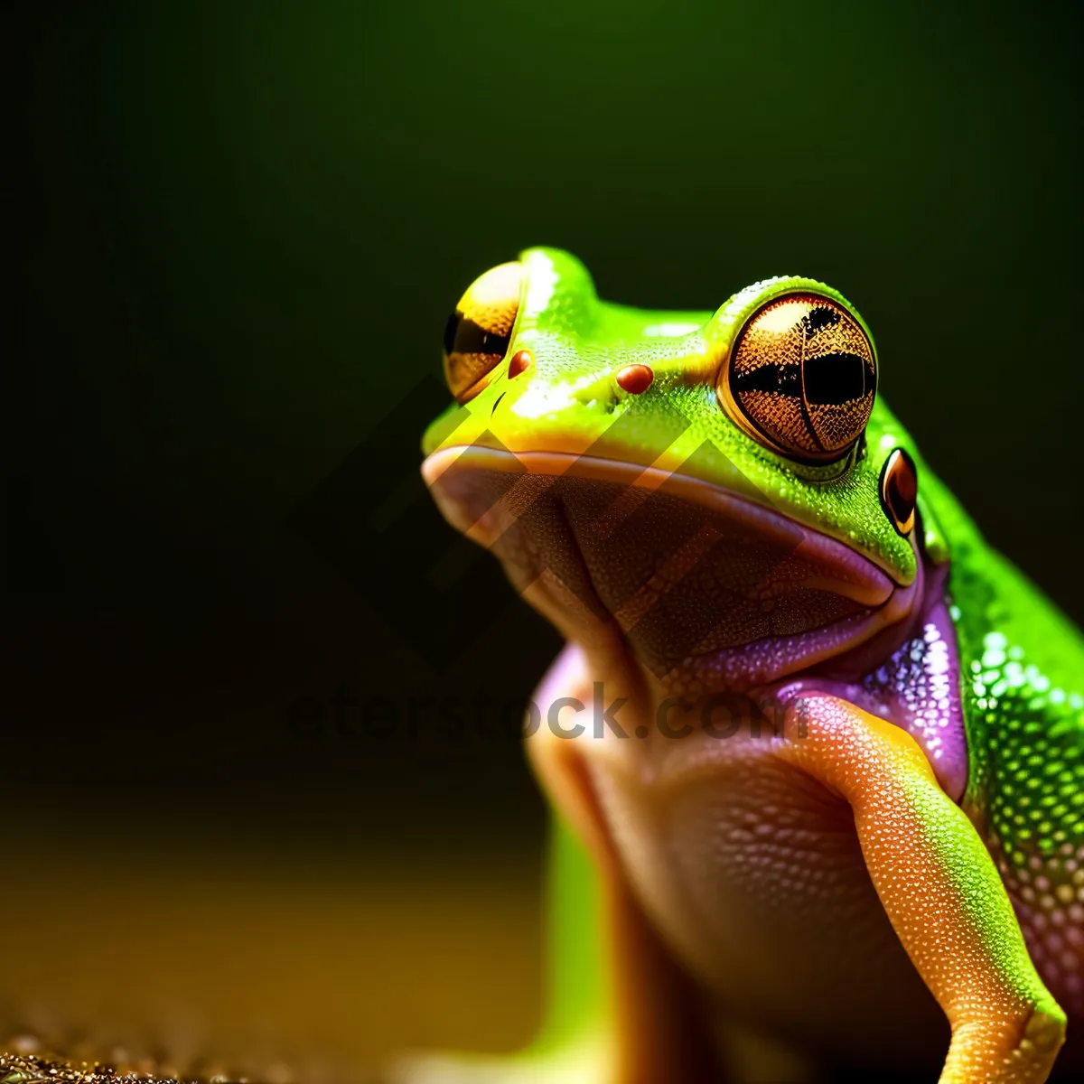 Picture of Eyed Tree Frog with Bulging Orange Eyes