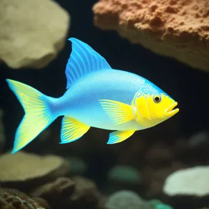 Vibrant Tropical Aquarium Life: Exotic Fish and Colorful Reef.