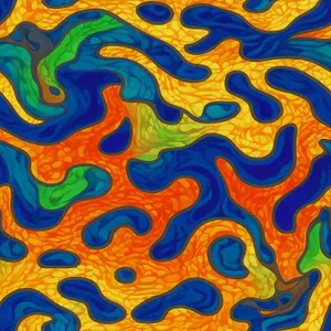 Vibrant Paisley Artwork: Colorful Swirling Fabric Design