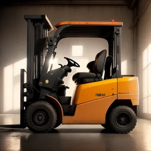 Heavy Duty Forklift Truck in Industrial Warehouse