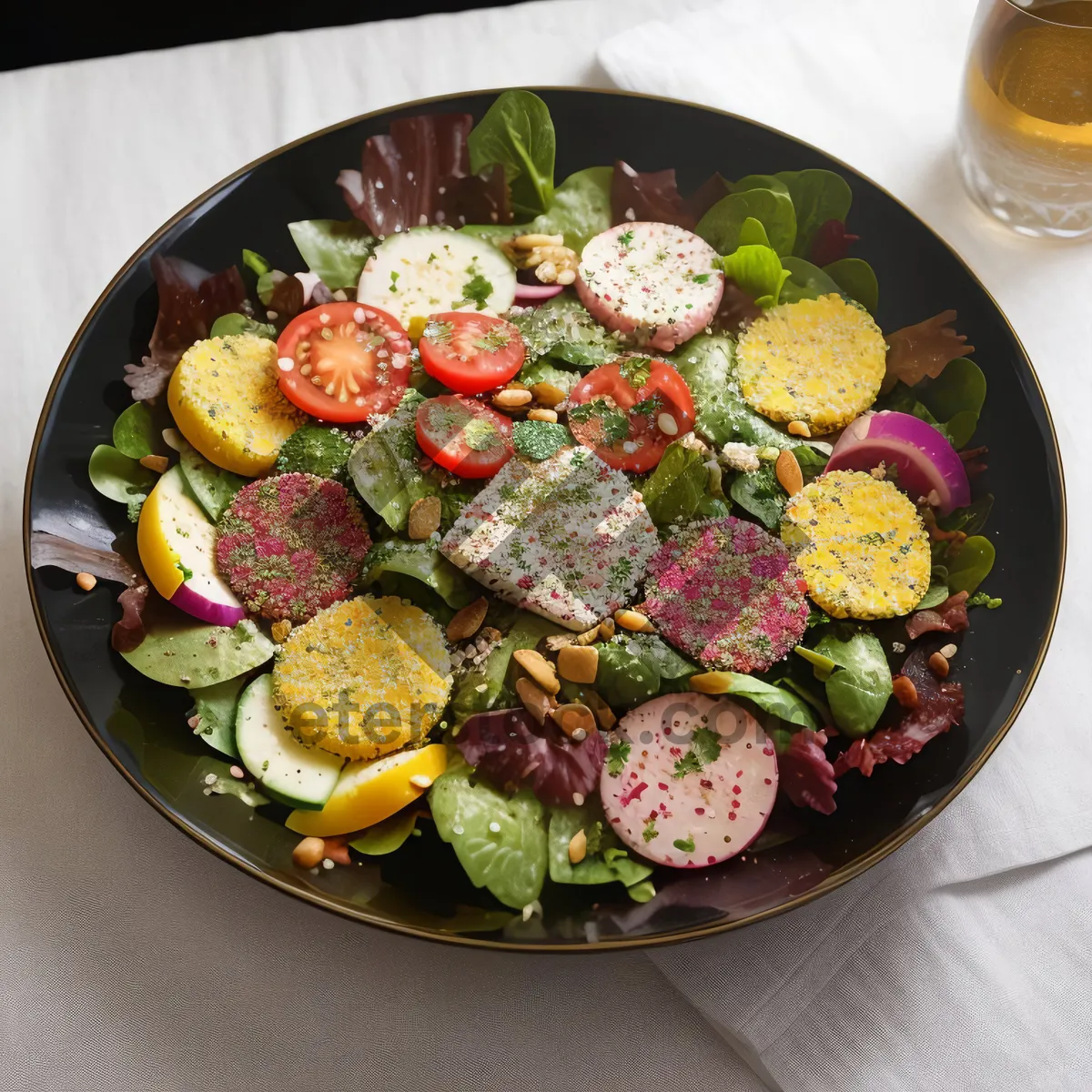 Picture of Delicious and Fresh Fruit and Vegetable Salad Dish