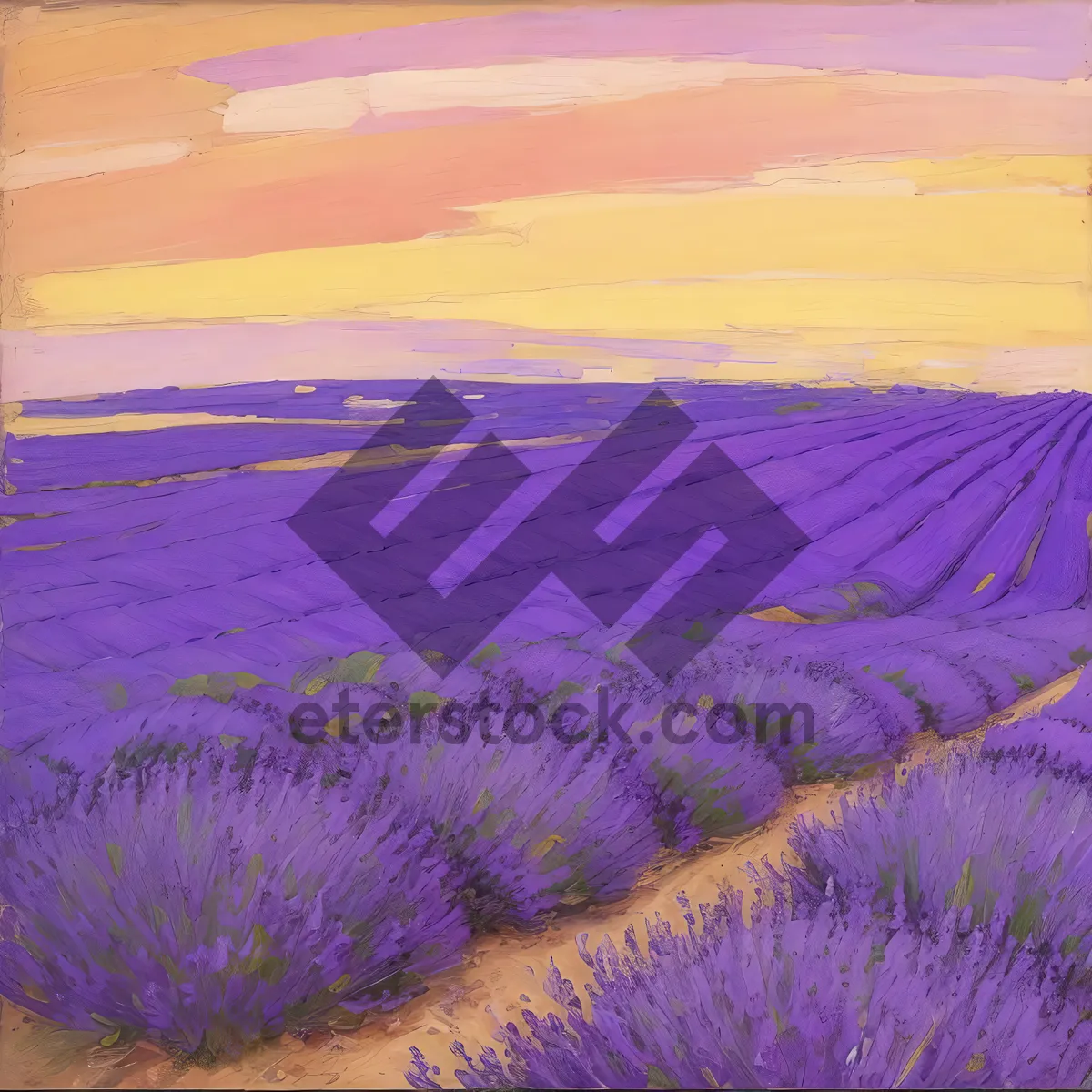 Picture of Futuristic Lilac Desert Fractal - Digital Art