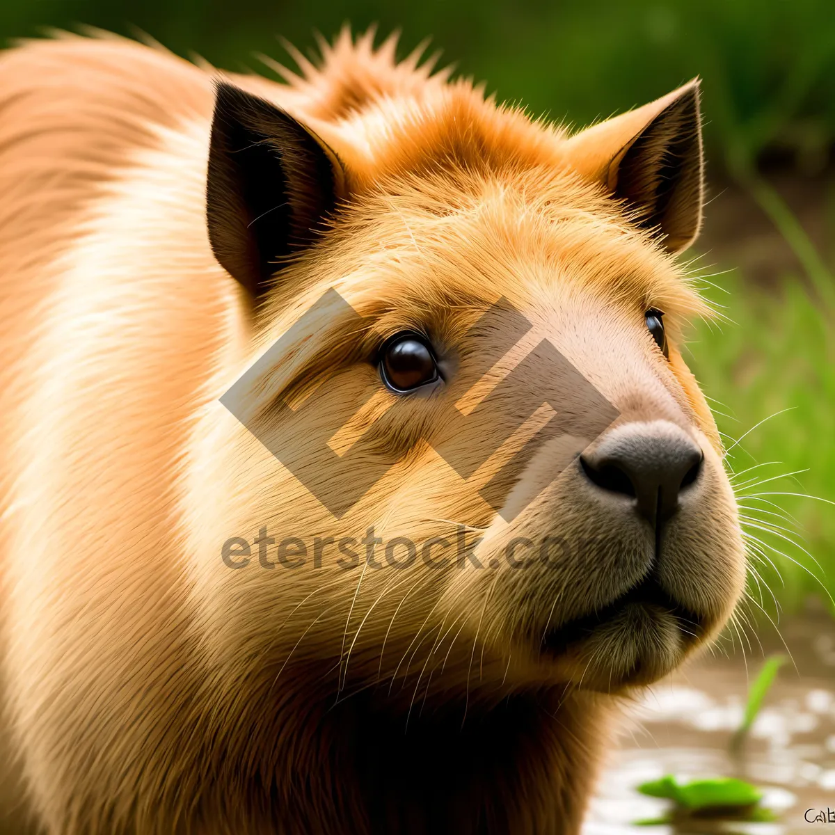 Picture of Adorable Brown Guinea Pig with Fluffy Fur