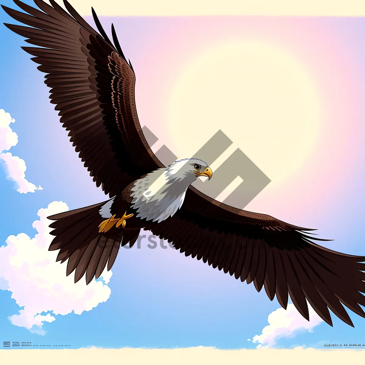 Picture of Majestic Freedom: Bald Eagle Soaring Through the Sky