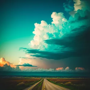 Serenity in the Skies: A Vibrant Summer Sunset over the Countryside.