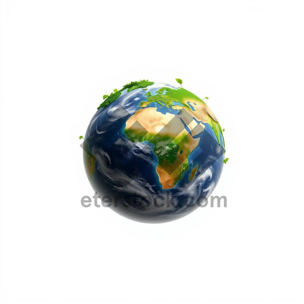 Picture of 3D shiny globe icon symbolizing global geography