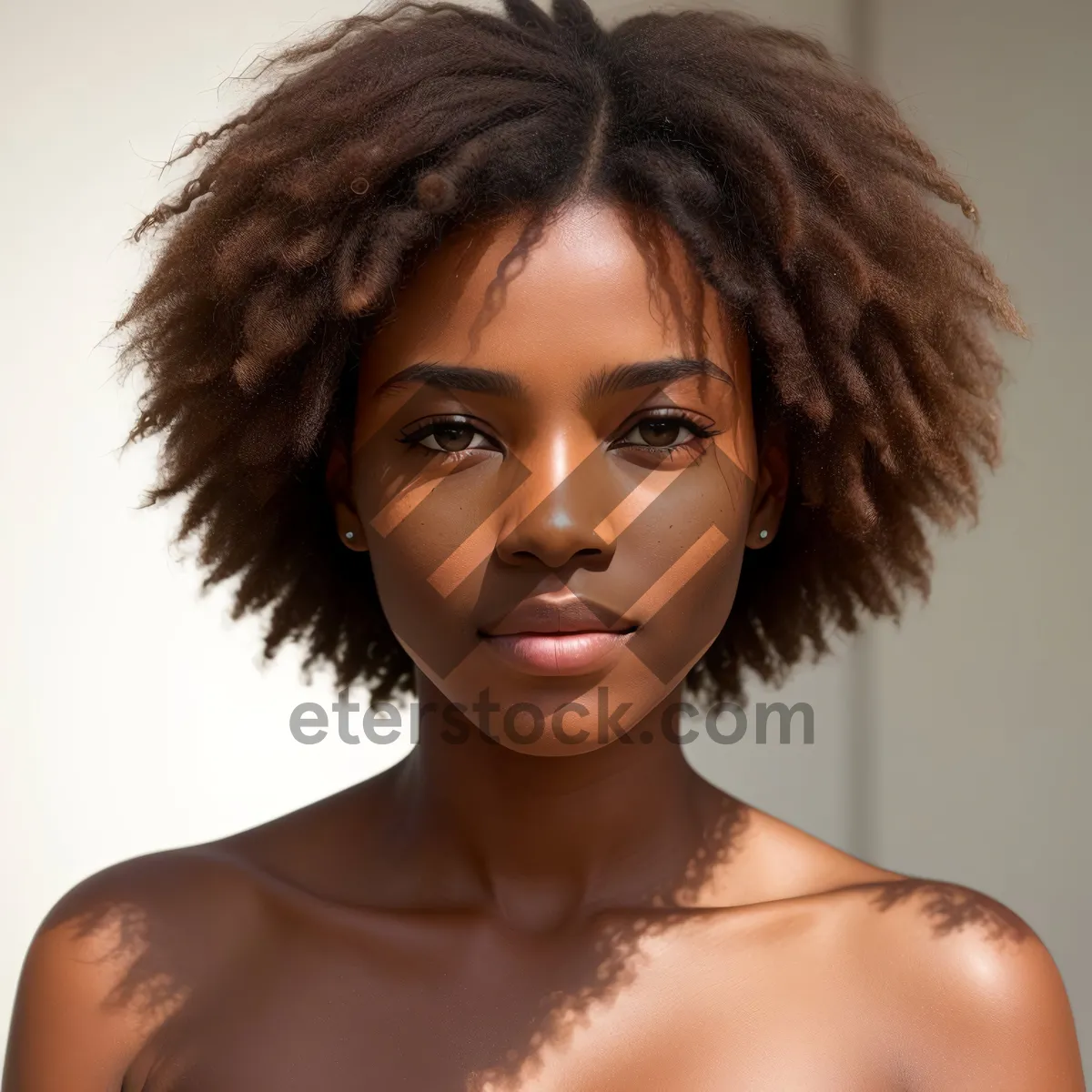 Picture of Seductive Afro-haired beauty with captivating eyes