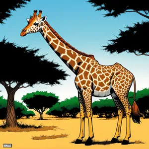 Majestic Giraffe in Safari Wilderness