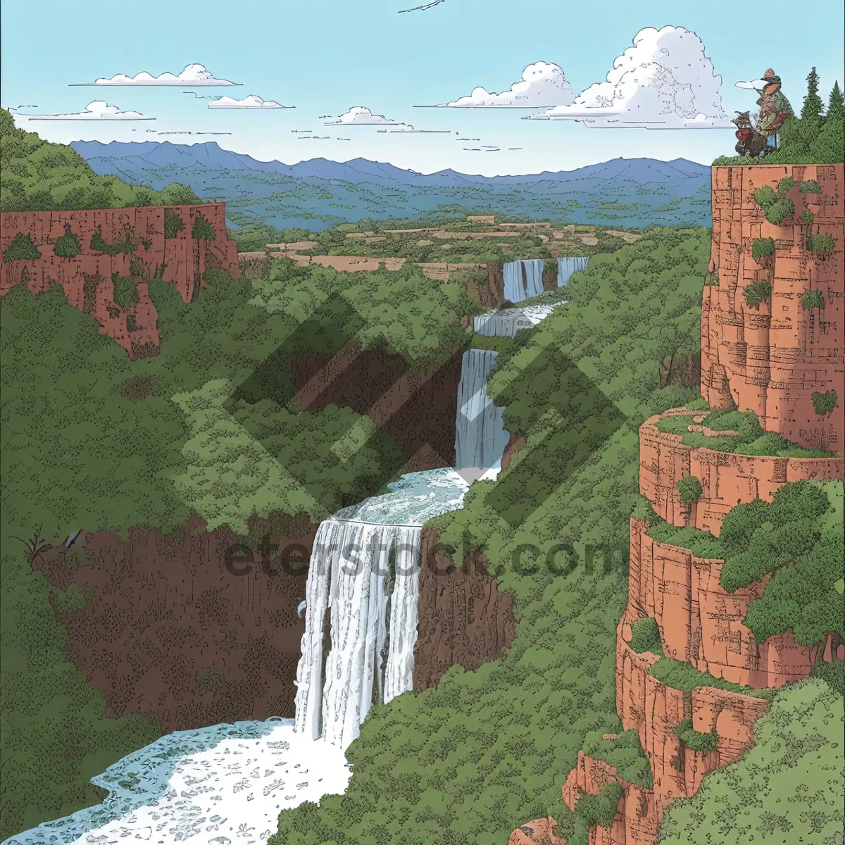 Picture of Grand Canyon Fortress: Majestic Landscape with Rocky Rim