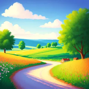 Serene Summer Countryside Horizon