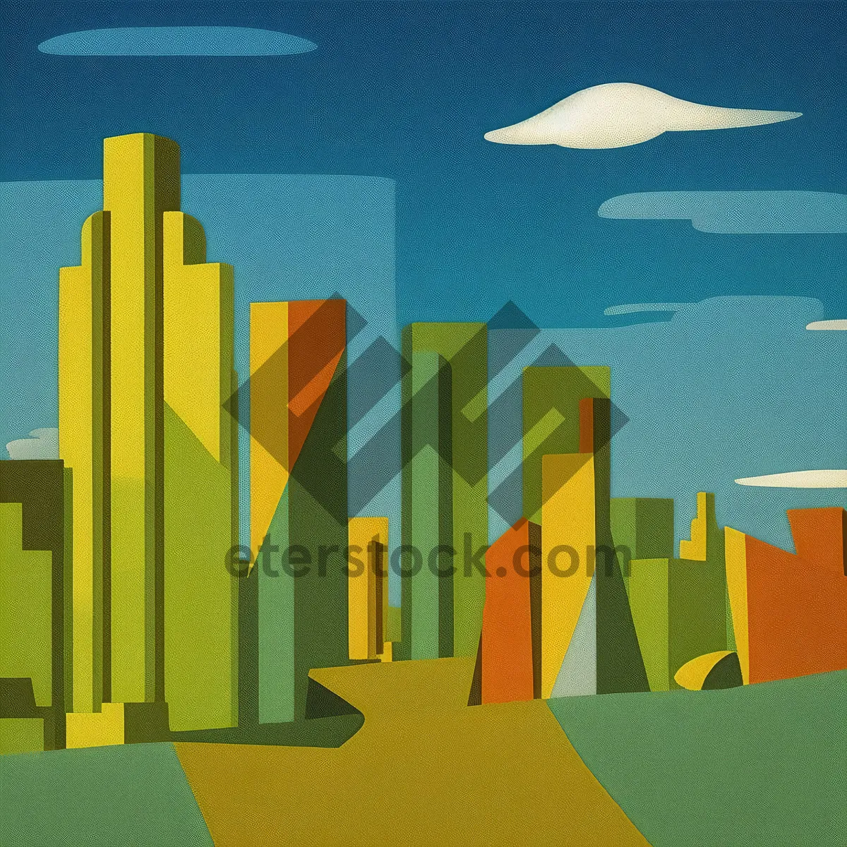 Picture of 3D business flag symbol sign