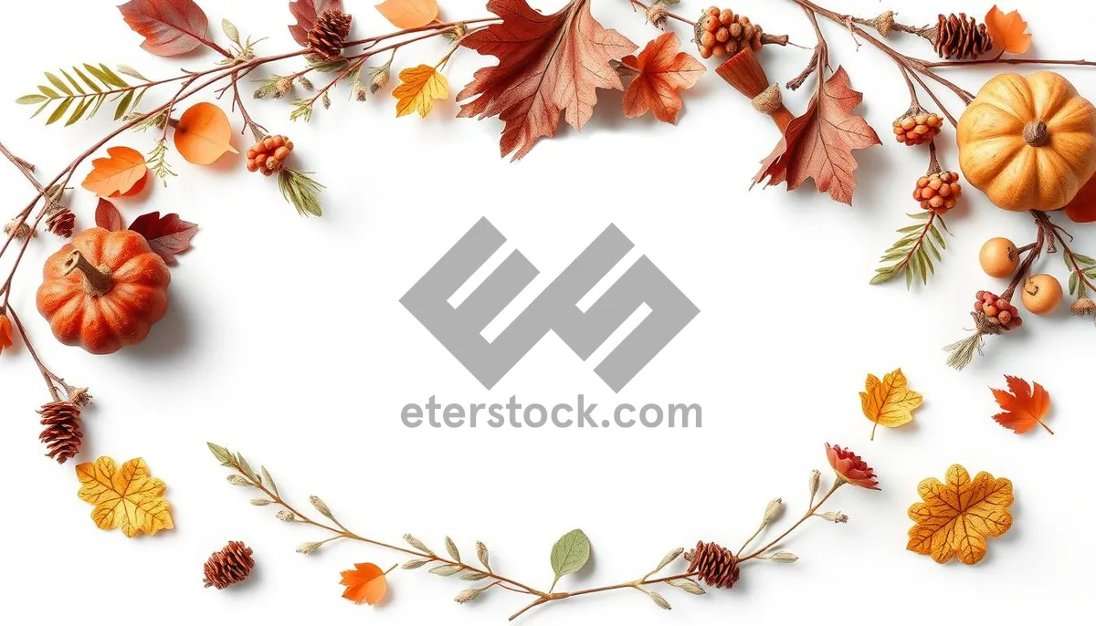 Picture of Floral branch design element with Japanese influence.