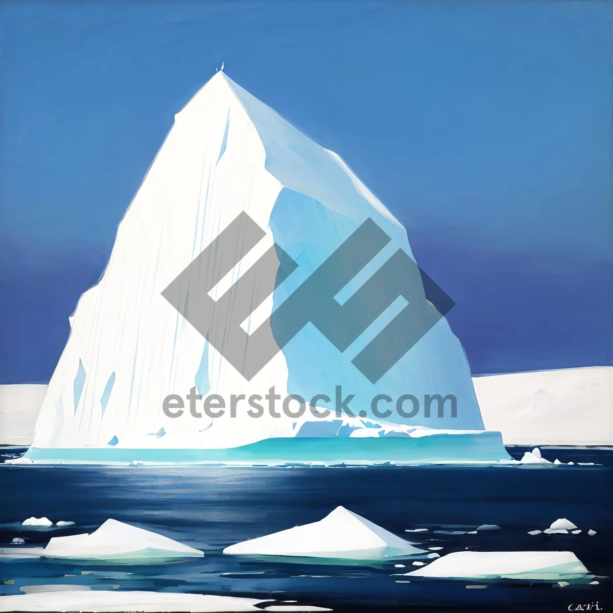 Picture of Arctic Voyage: Majestic Iceberg and Vessel in Icy Waters